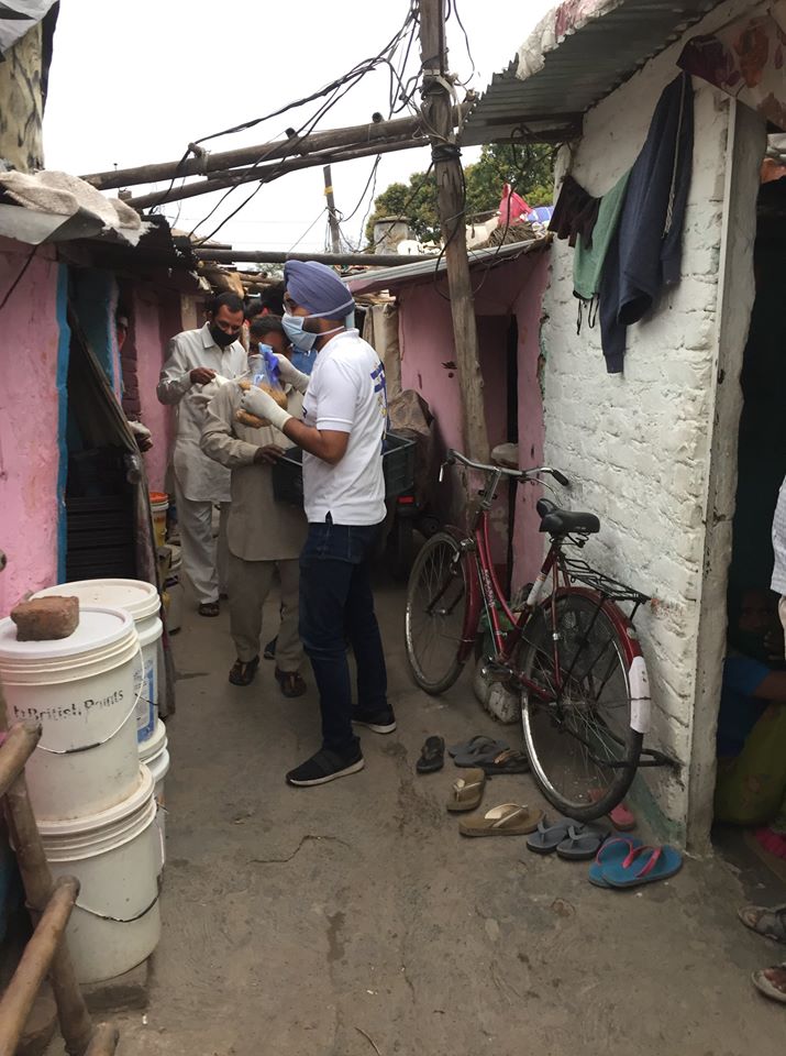 1st Distribution Drive at Guru Nanak Colony, Mohali 27th March 2020 Drive Photo